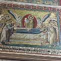 Roma: Chiesa di Santa Maria in Trastevere. Dormizione della Vergine. Mosaico  di Pietro Cavallini