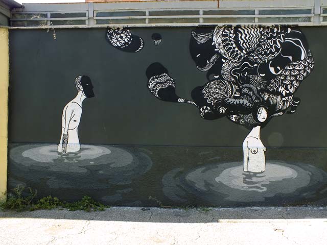 Graffiti  zona Ostiense: 51 - Herbert Baglione (Brasile)