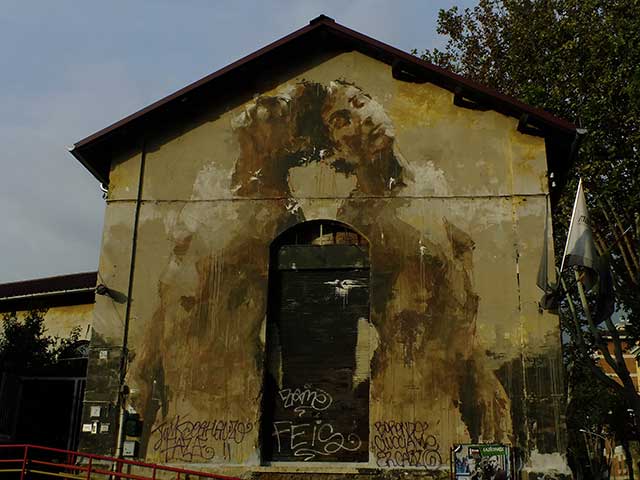 Graffiti  zona Ostiense: 15 - Borondo (Spagna)