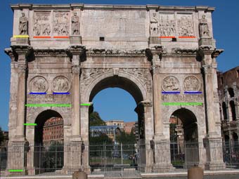 Arco di Costantino a Roma lato Sud