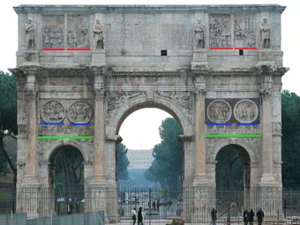 Arco di Costantino a Roma lato Nord