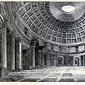 Stampa antica del Pantheon di Roma