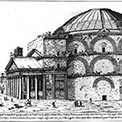 Stampa antica del Pantheon di Roma